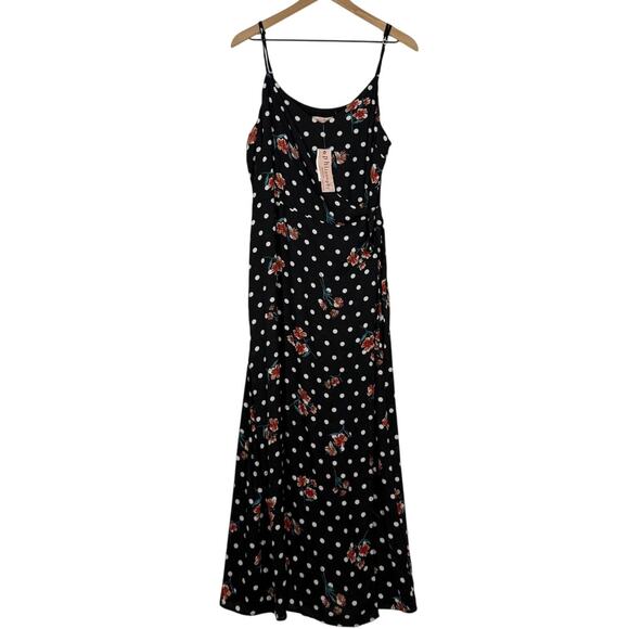 Philosophy Dresses & Skirts - Philosophy Faux Wrap Maxi Dress NWT Womens 10 Black Red White Polka Dot Floral